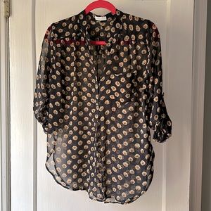 Sheer blouse (sunflower pattern)